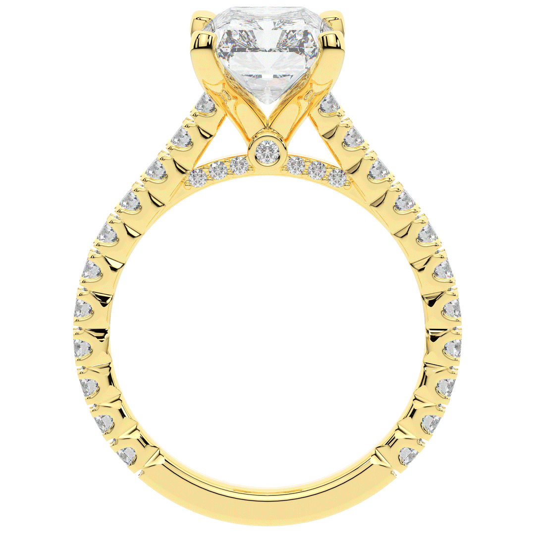 4.25CT.TW RADIANT LAB DIAMOND SOLITAIRE ENGAGEMENT RING - Nazarelle