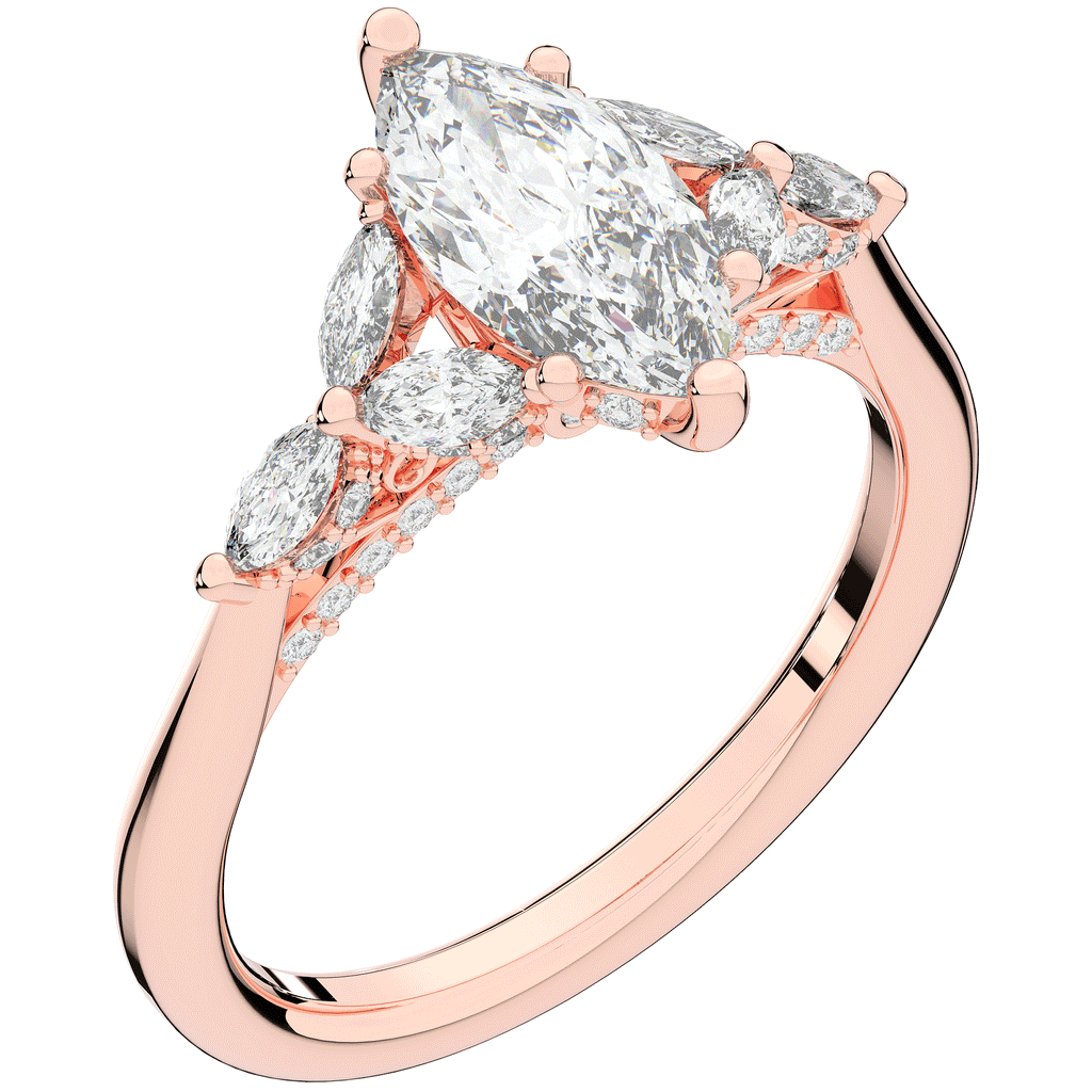 1.50CT.TW MARQUISE LAB DIAMOND ENGAGEMENT RING - Nazarelle