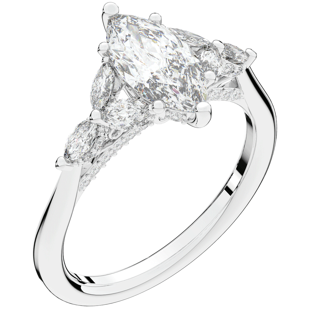 1.50CT.TW MARQUISE LAB DIAMOND ENGAGEMENT RING - Nazarelle