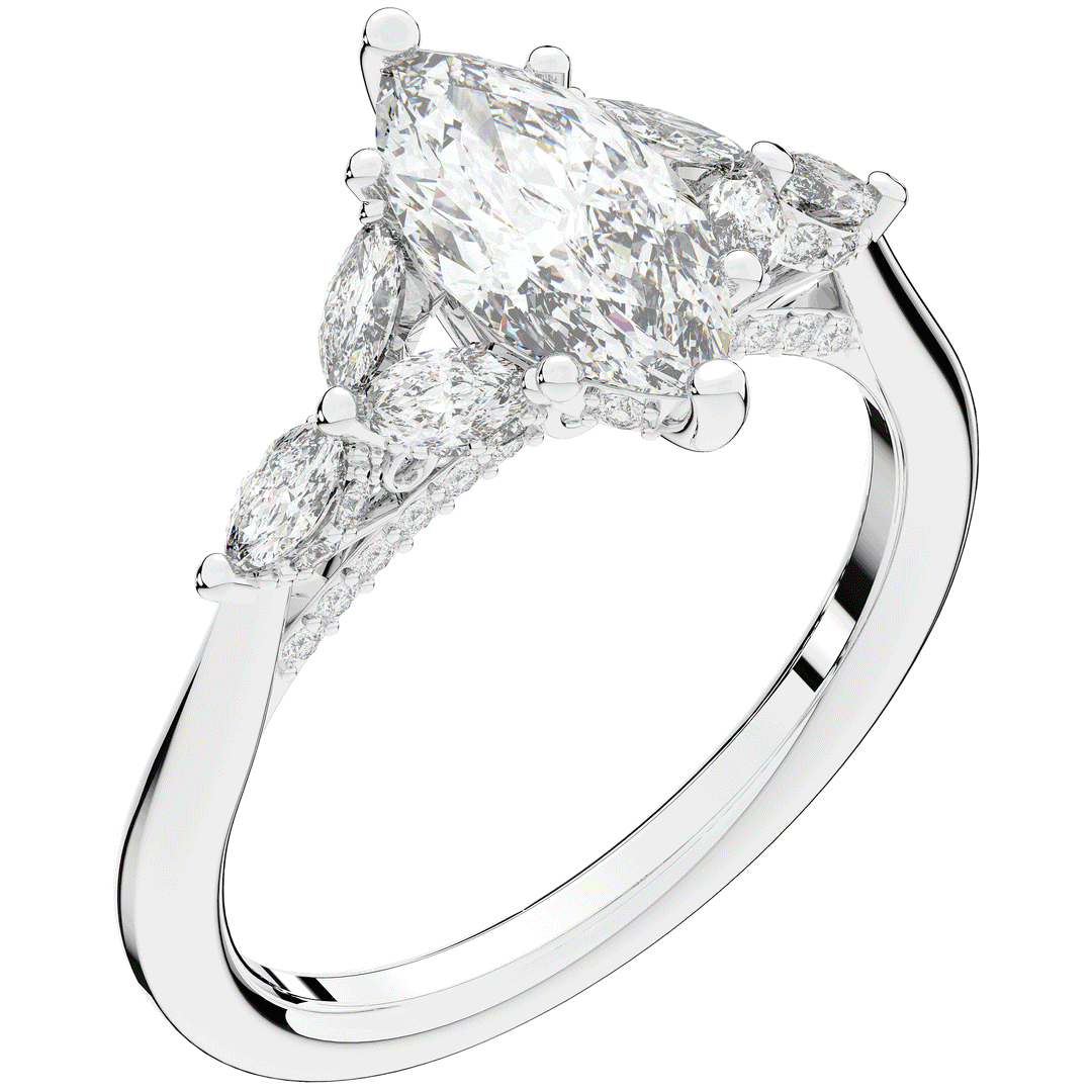 1.50CT.TW MARQUISE LAB DIAMOND ENGAGEMENT RING - Nazarelle