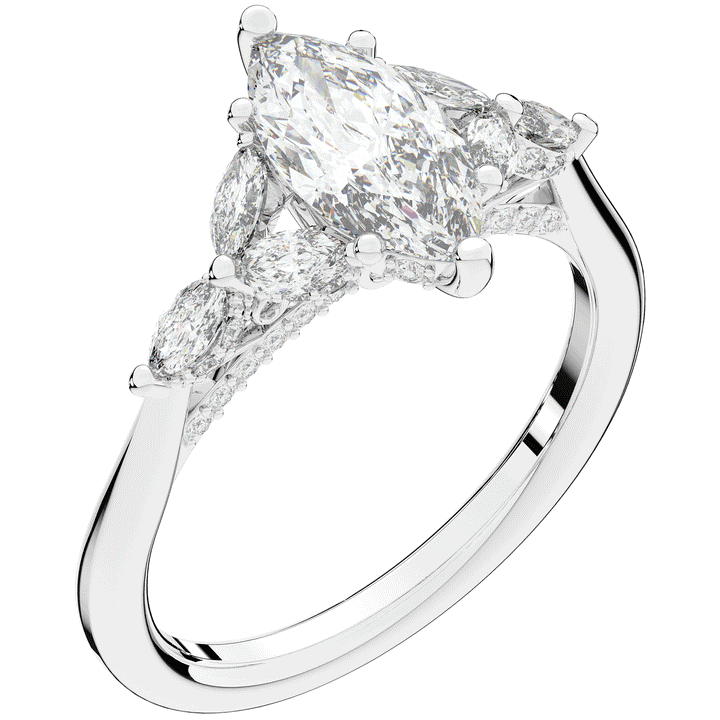 1.50CT.TW MARQUISE LAB DIAMOND ENGAGEMENT RING - Nazarelle