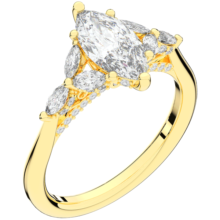 1.50CT.TW MARQUISE LAB DIAMOND ENGAGEMENT RING - Nazarelle