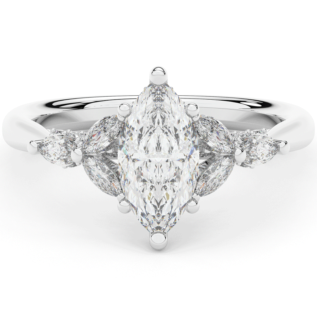 1.50CT.TW MARQUISE LAB DIAMOND ENGAGEMENT RING - Nazarelle