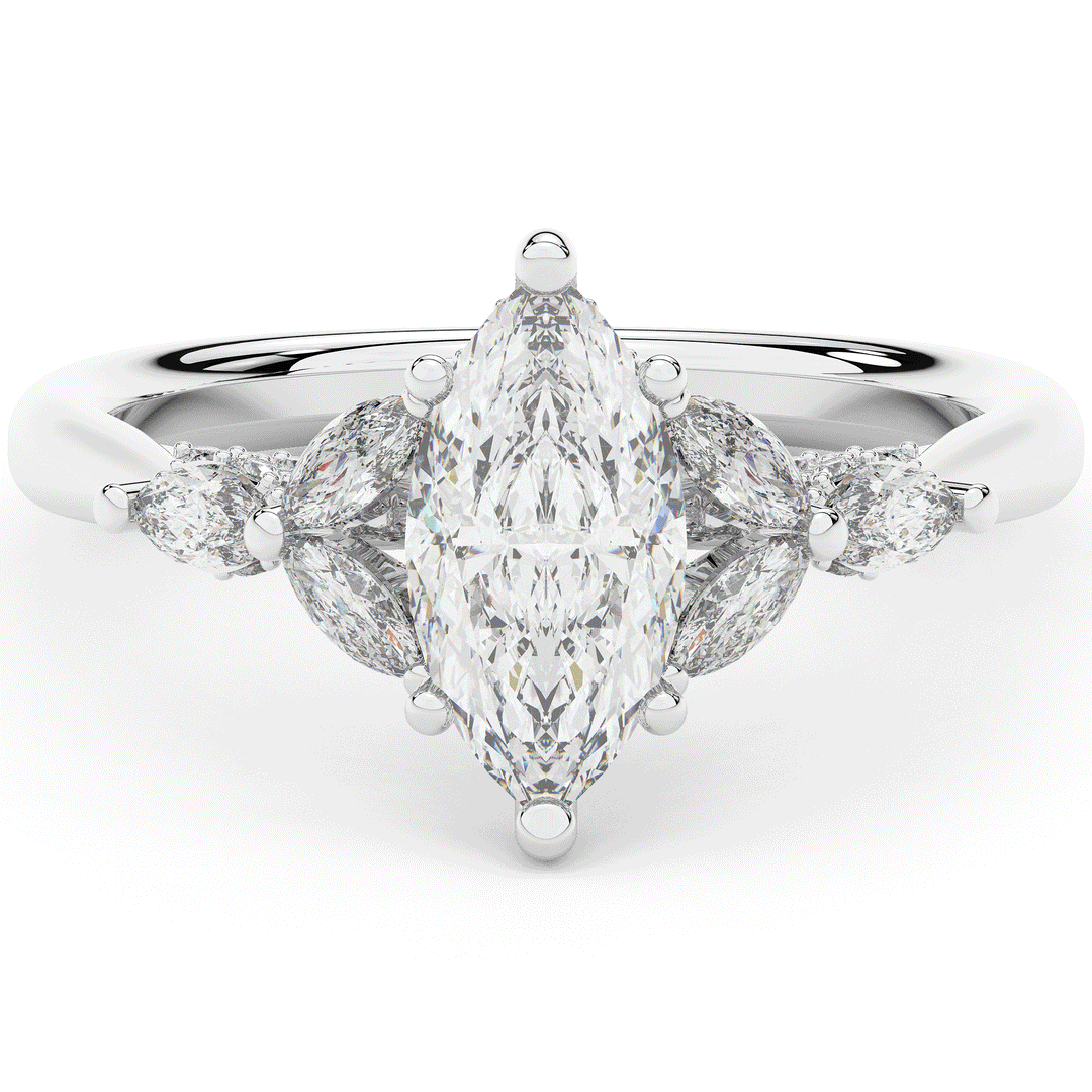 1.50CT.TW MARQUISE LAB DIAMOND ENGAGEMENT RING - Nazarelle