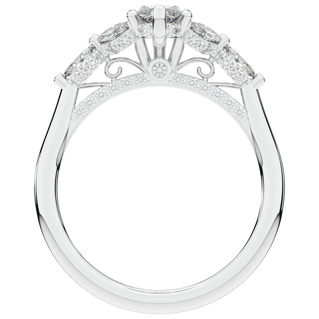 1.50CT.TW MARQUISE LAB DIAMOND ENGAGEMENT RING - Nazarelle