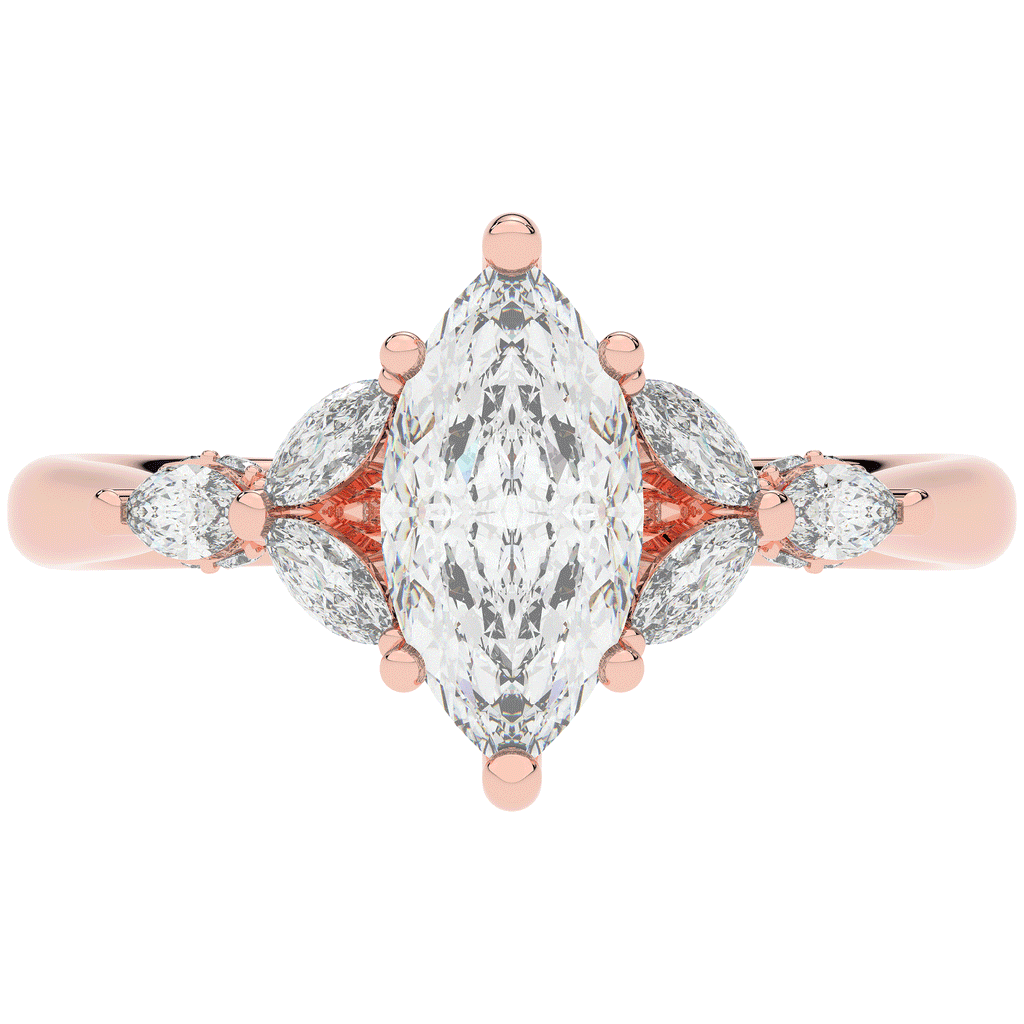 1.50CT.TW MARQUISE LAB DIAMOND ENGAGEMENT RING - Nazarelle