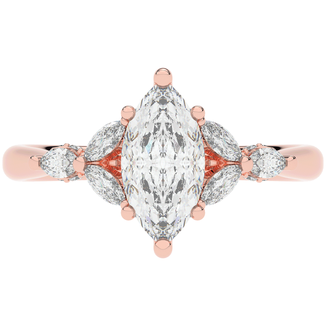 1.50CT.TW MARQUISE LAB DIAMOND ENGAGEMENT RING - Nazarelle