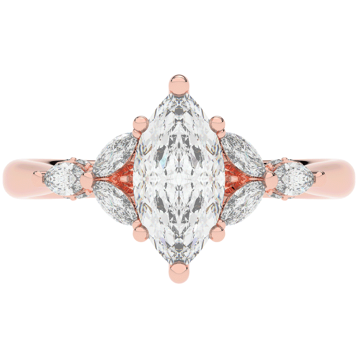 1.50CT.TW MARQUISE LAB DIAMOND ENGAGEMENT RING - Nazarelle