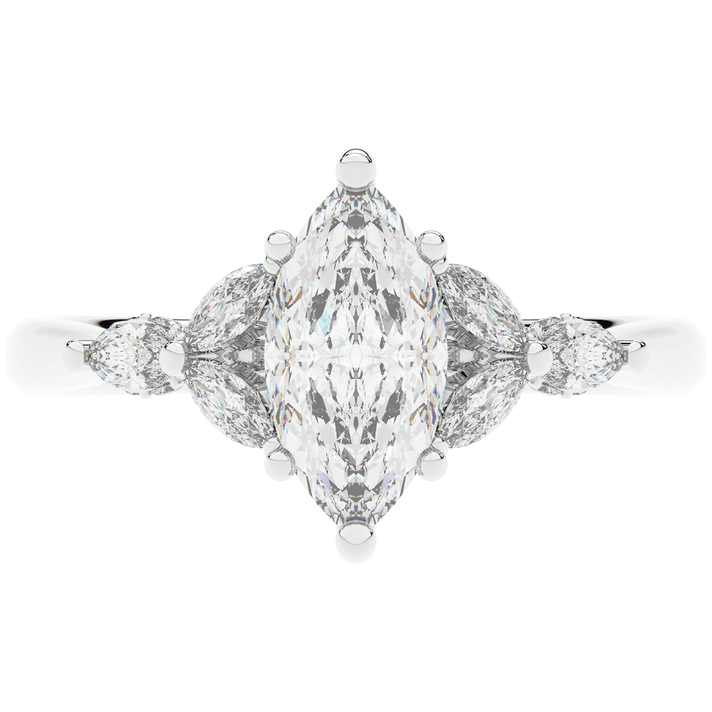 1.50CT.TW MARQUISE LAB DIAMOND ENGAGEMENT RING - Nazarelle