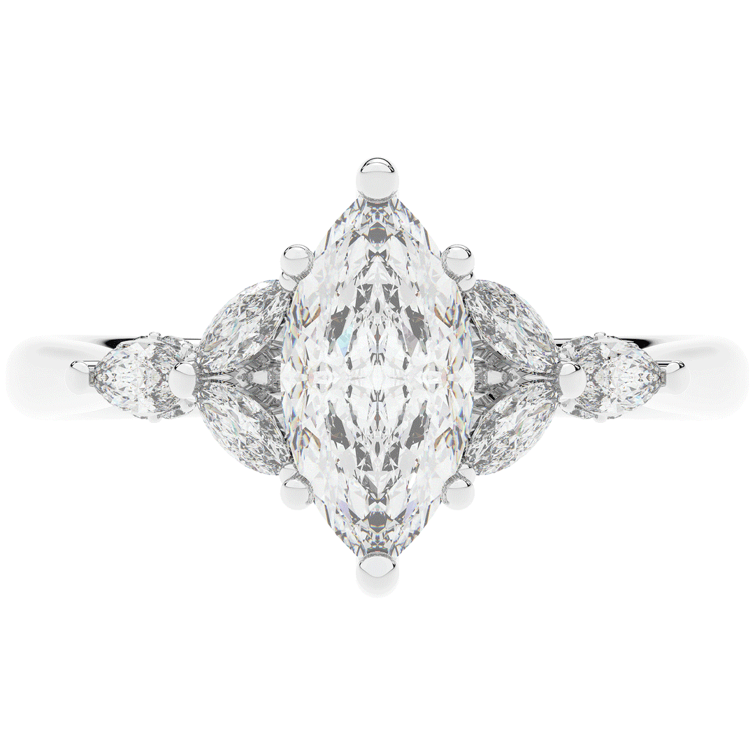 1.50CT.TW MARQUISE LAB DIAMOND ENGAGEMENT RING - Nazarelle