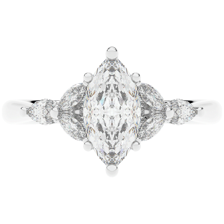 1.50CT.TW MARQUISE LAB DIAMOND ENGAGEMENT RING - Nazarelle