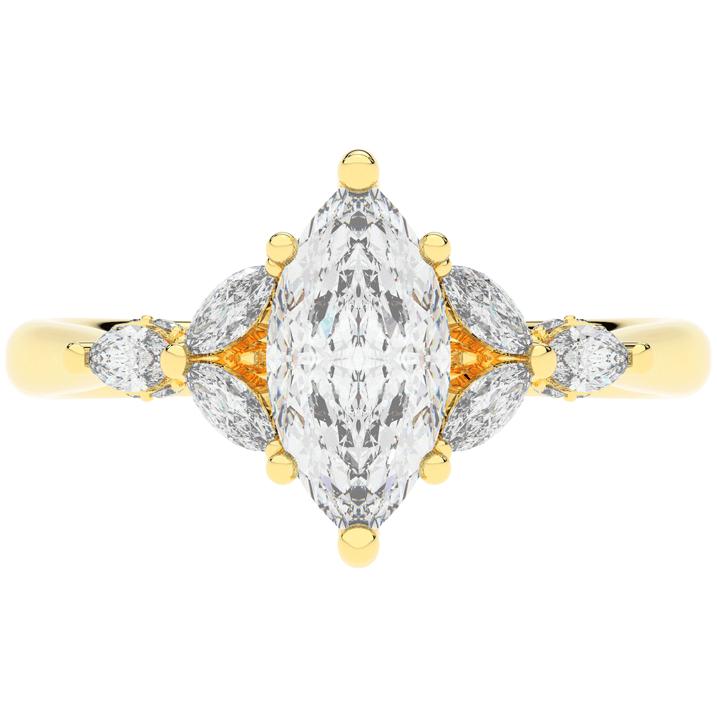 1.50CT.TW MARQUISE LAB DIAMOND ENGAGEMENT RING - Nazarelle