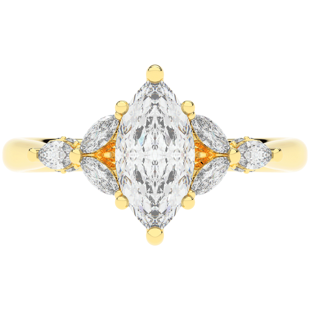 1.50CT.TW MARQUISE LAB DIAMOND ENGAGEMENT RING - Nazarelle