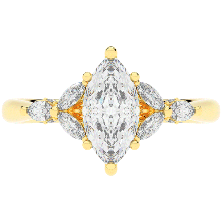 1.50CT.TW MARQUISE LAB DIAMOND ENGAGEMENT RING - Nazarelle