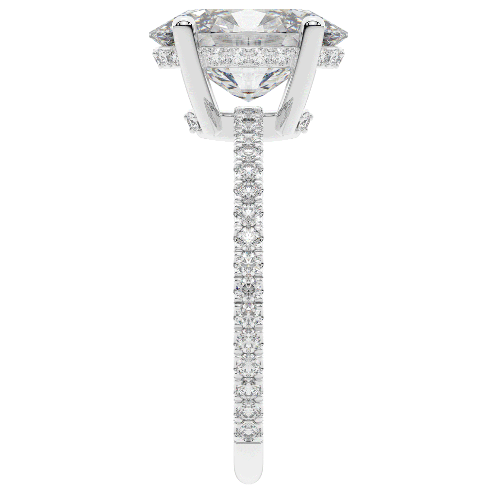 3.15CT.TW OVAL LAB DIAMOND SOLITAIRE ENGAGEMENT RING - Nazarelle