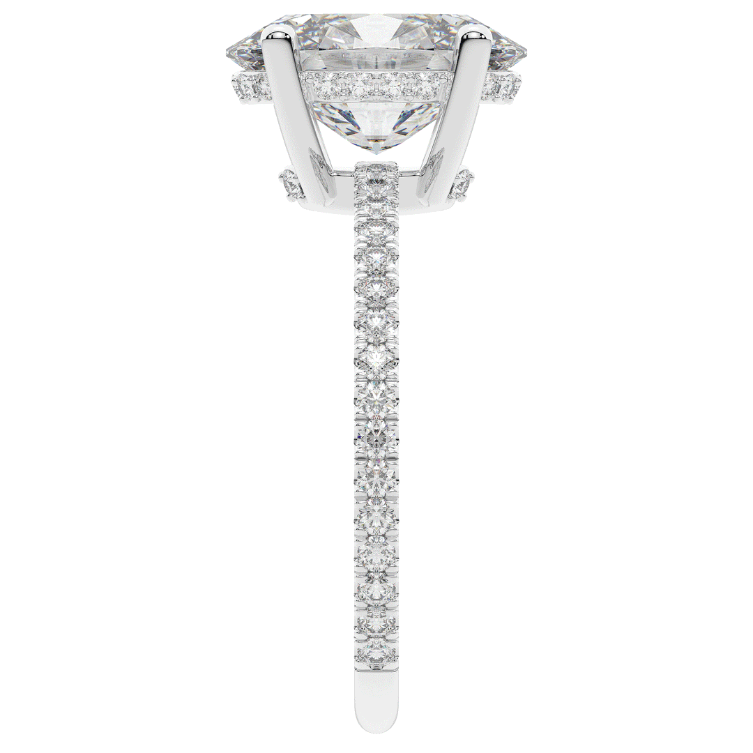3.15CT.TW OVAL LAB DIAMOND SOLITAIRE ENGAGEMENT RING - Nazarelle