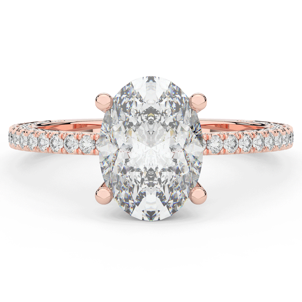 3.15CT.TW OVAL LAB DIAMOND SOLITAIRE ENGAGEMENT RING - Nazarelle