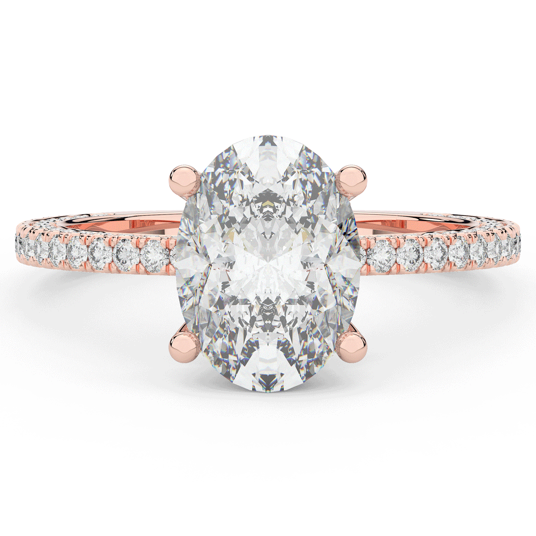 3.15CT.TW OVAL LAB DIAMOND SOLITAIRE ENGAGEMENT RING - Nazarelle