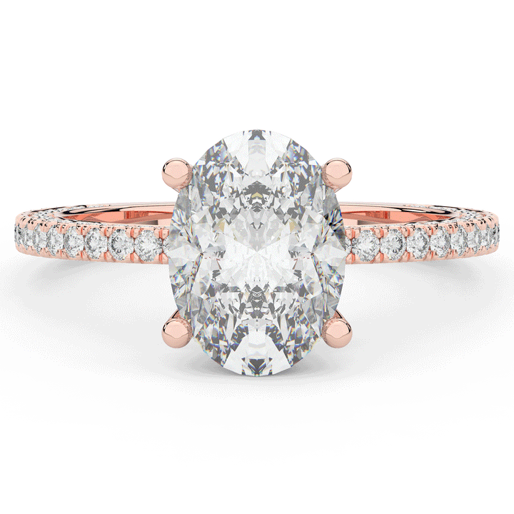 3.15CT.TW OVAL LAB DIAMOND SOLITAIRE ENGAGEMENT RING - Nazarelle