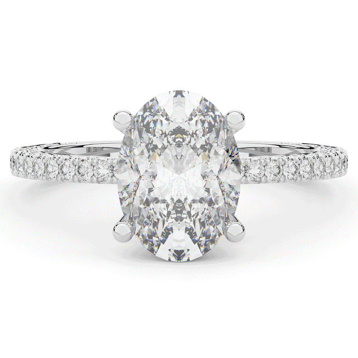 3.15CT.TW OVAL LAB DIAMOND SOLITAIRE ENGAGEMENT RING - Nazarelle