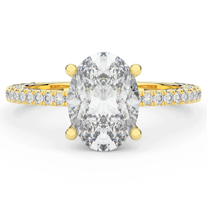 3.15CT.TW OVAL LAB DIAMOND SOLITAIRE ENGAGEMENT RING - Nazarelle