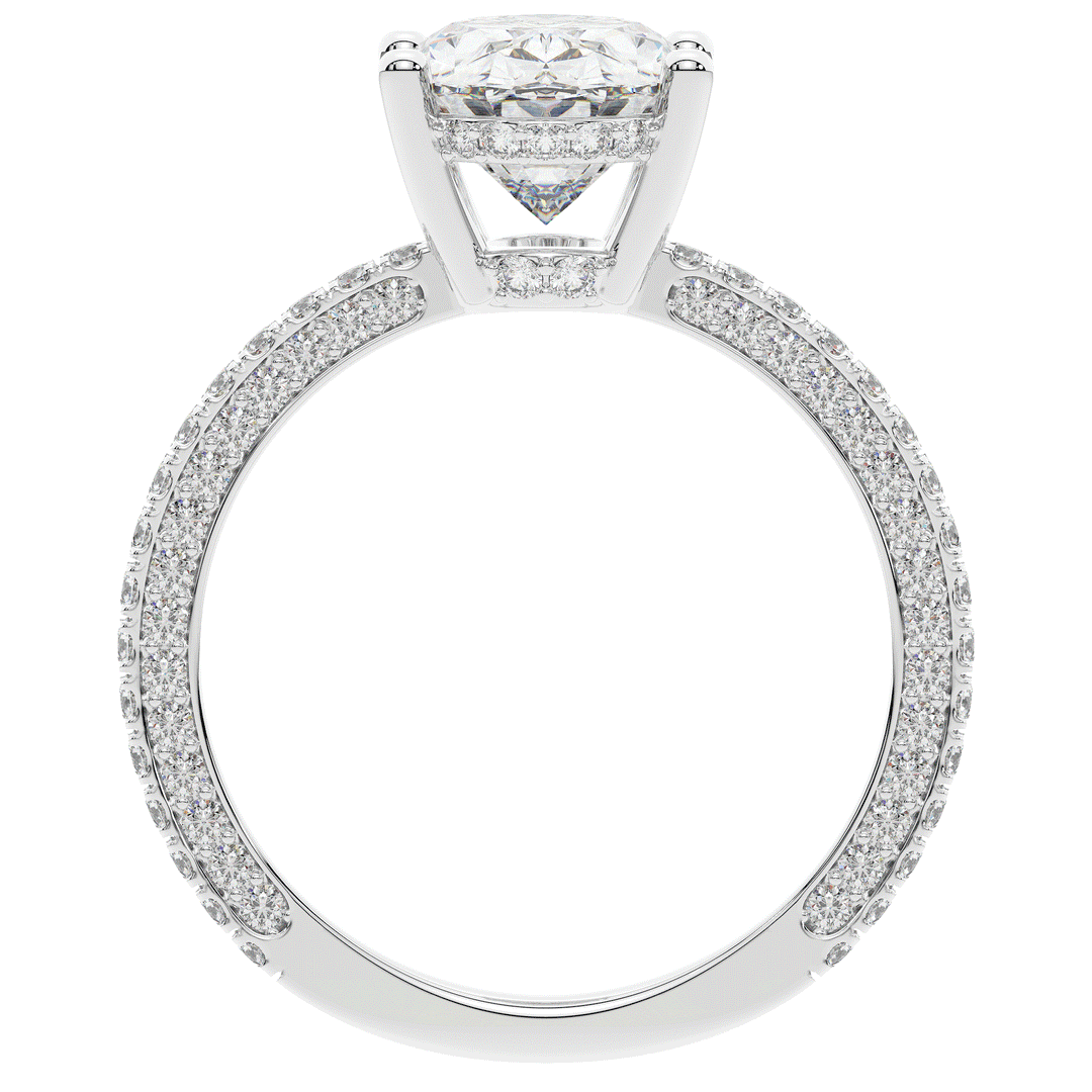 3.15CT.TW OVAL LAB DIAMOND SOLITAIRE ENGAGEMENT RING - Nazarelle