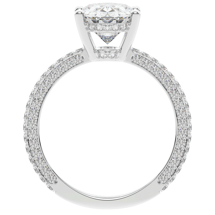 3.15CT.TW OVAL LAB DIAMOND SOLITAIRE ENGAGEMENT RING - Nazarelle