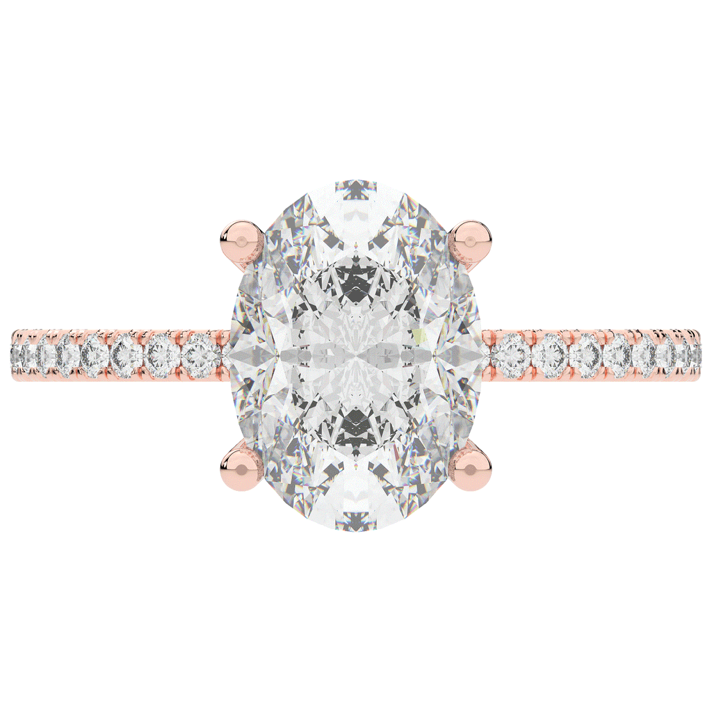 3.15CT.TW OVAL LAB DIAMOND SOLITAIRE ENGAGEMENT RING - Nazarelle