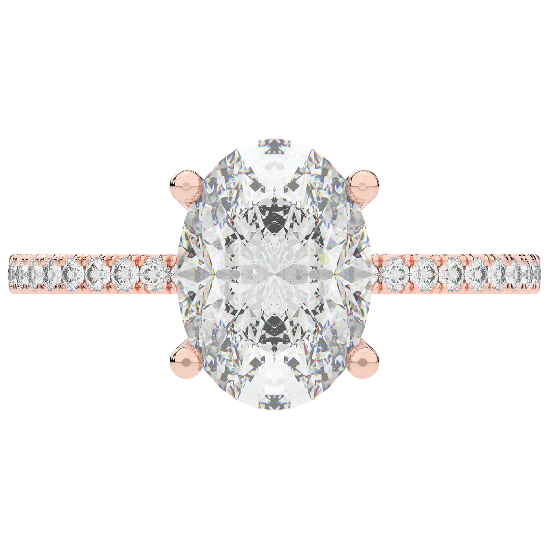 3.15CT.TW OVAL LAB DIAMOND SOLITAIRE ENGAGEMENT RING - Nazarelle