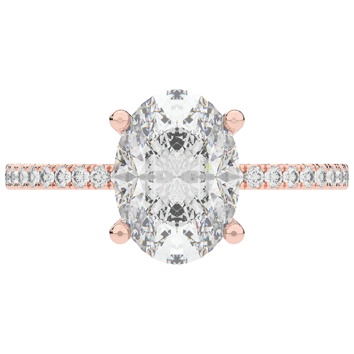3.15CT.TW OVAL LAB DIAMOND SOLITAIRE ENGAGEMENT RING - Nazarelle