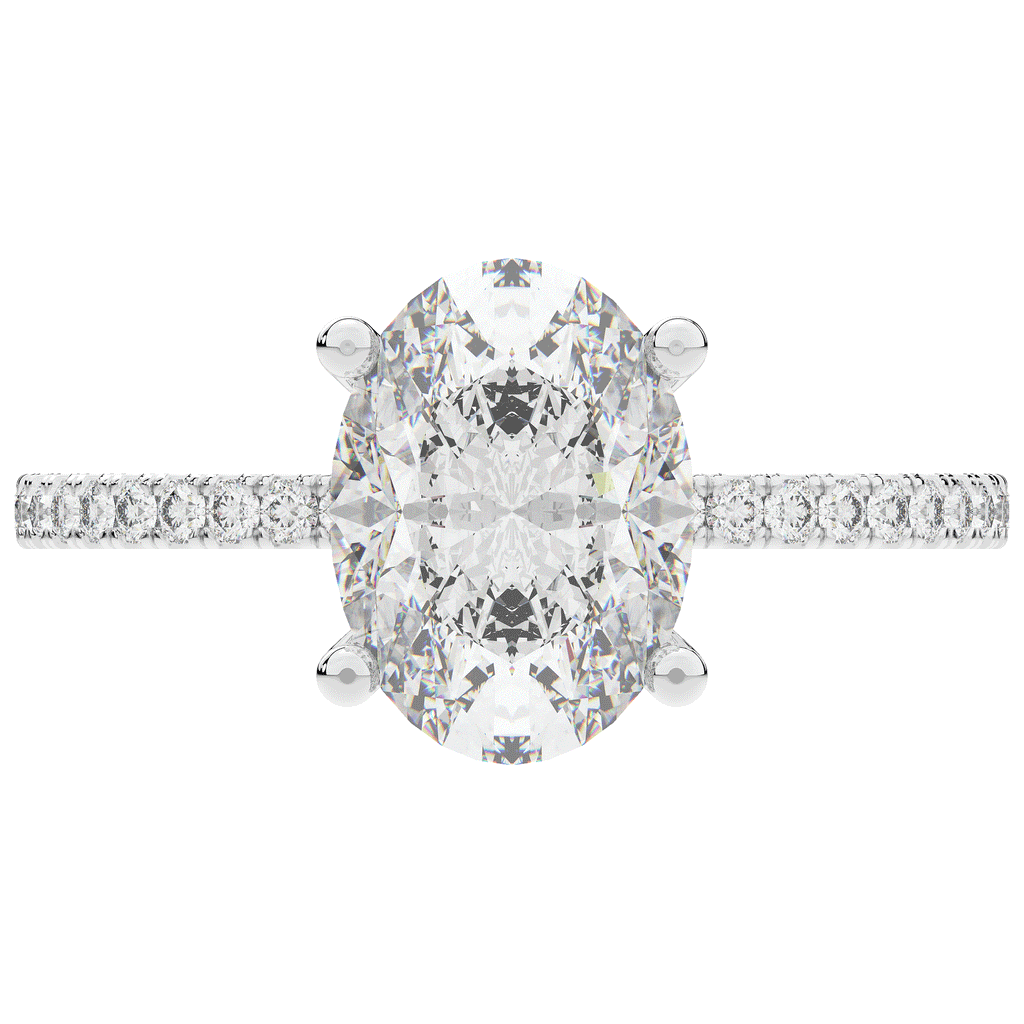 3.15CT.TW OVAL LAB DIAMOND SOLITAIRE ENGAGEMENT RING - Nazarelle
