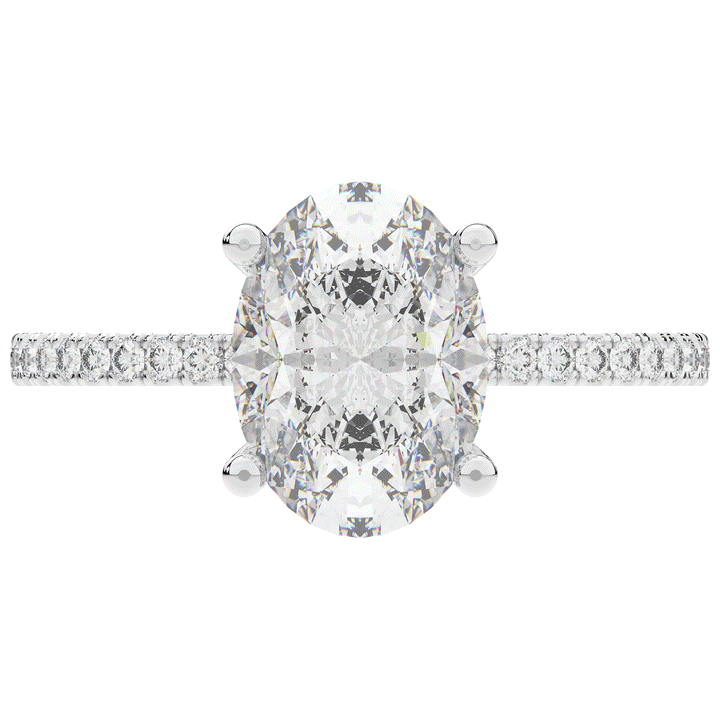 3.15CT.TW OVAL LAB DIAMOND SOLITAIRE ENGAGEMENT RING - Nazarelle