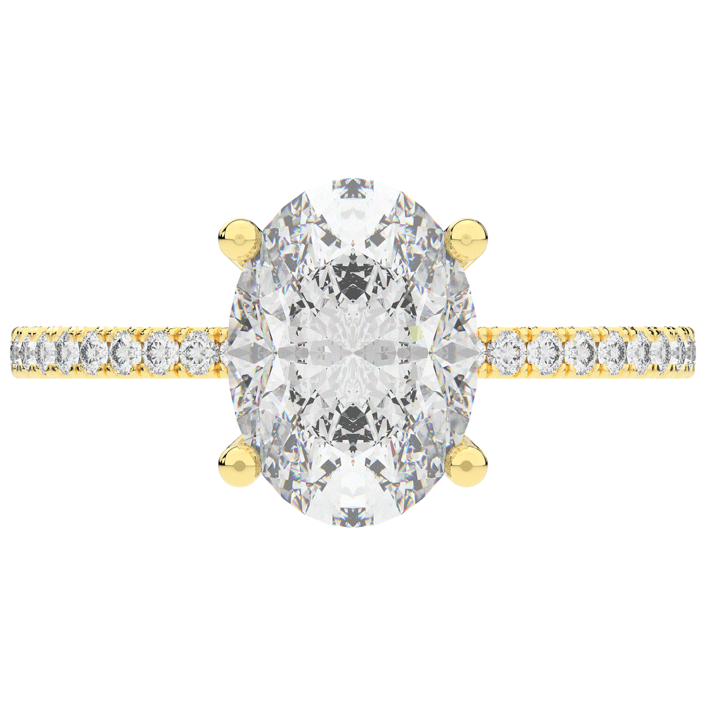 3.15CT.TW OVAL LAB DIAMOND SOLITAIRE ENGAGEMENT RING - Nazarelle