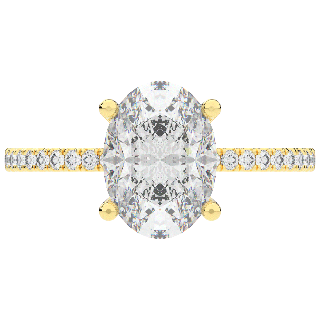 3.15CT.TW OVAL LAB DIAMOND SOLITAIRE ENGAGEMENT RING - Nazarelle