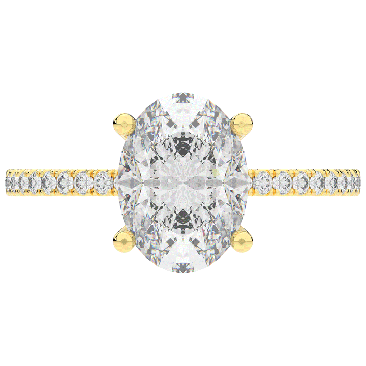 3.15CT.TW OVAL LAB DIAMOND SOLITAIRE ENGAGEMENT RING - Nazarelle