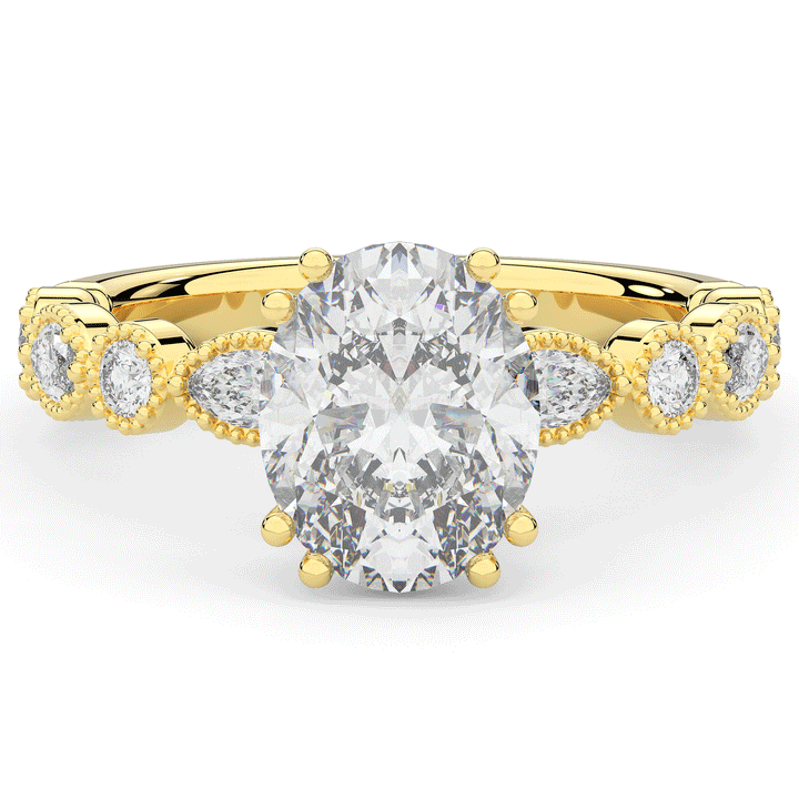3.60CT.TW OVAL LAB DIAMOND SOLITAIRE ENGAGEMENT RING - Nazarelle