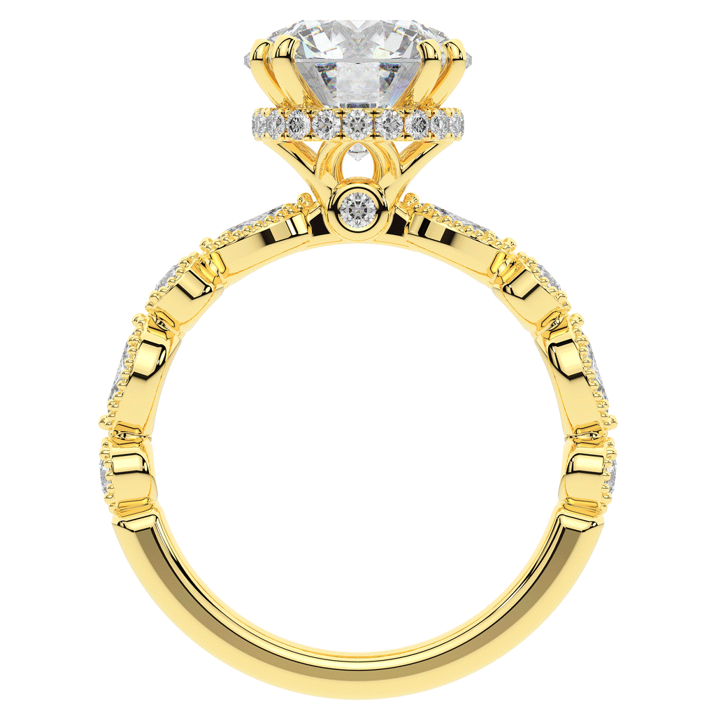 3.60CT.TW ROUND LAB DIAMOND SOLITAIRE ENGAGEMENT RING - Nazarelle