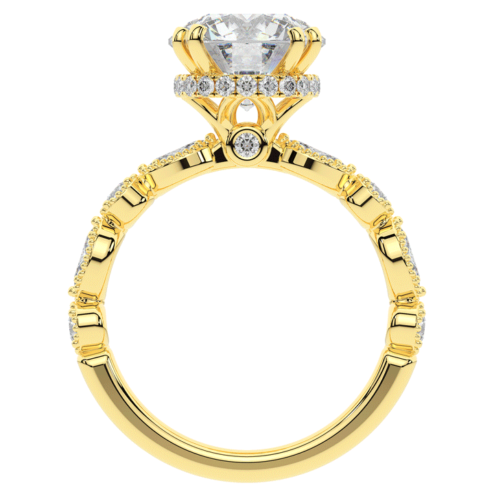 3.60CT.TW ROUND LAB DIAMOND SOLITAIRE ENGAGEMENT RING - Nazarelle