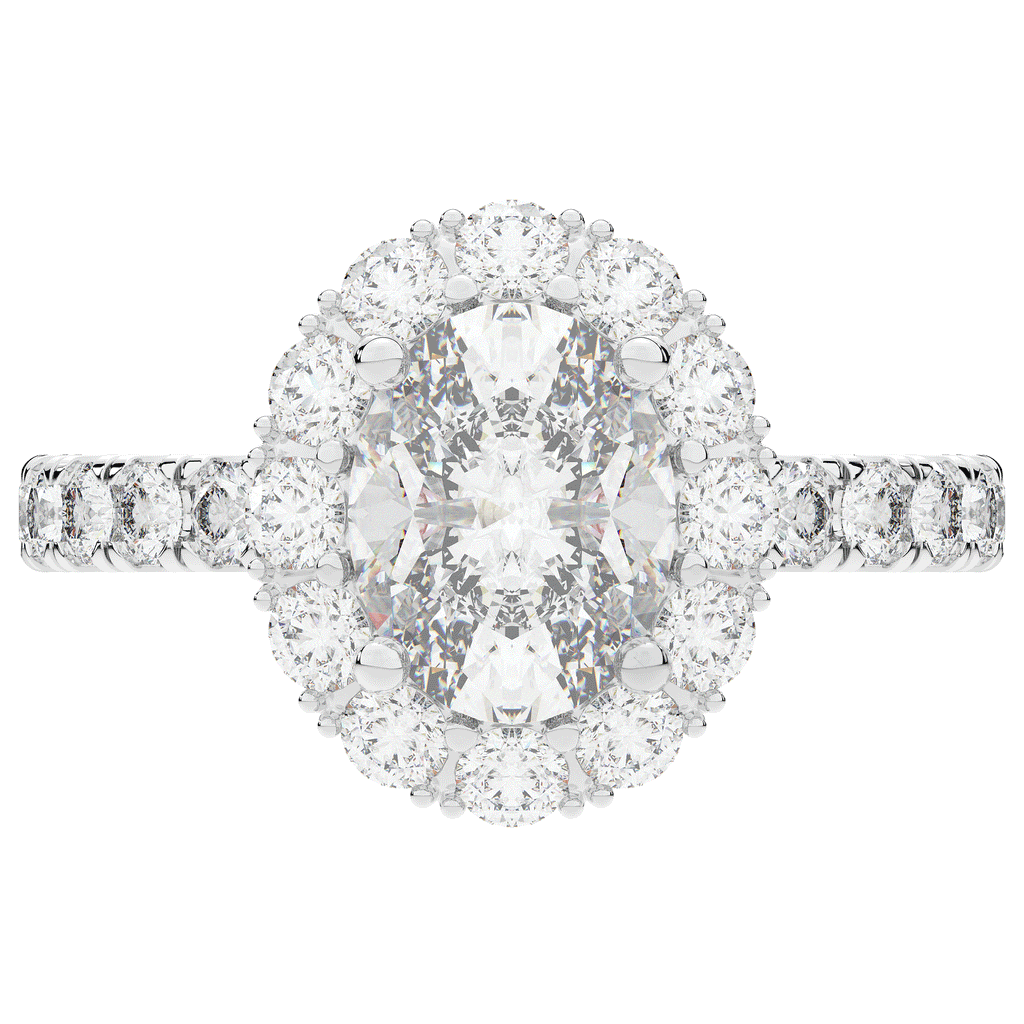 3.40CT.TW OVAL LAB DIAMOND HALO ENGAGEMENT RING - Nazarelle