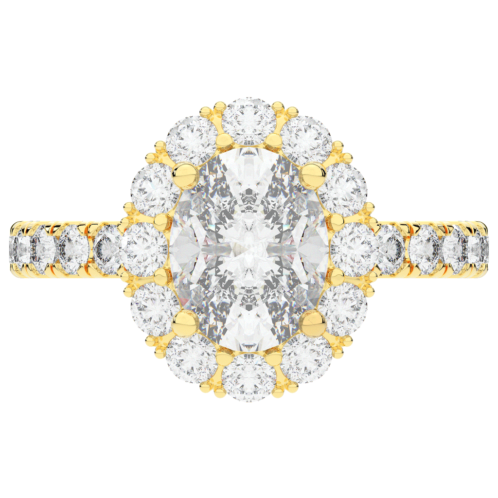 3.40CT.TW OVAL LAB DIAMOND HALO ENGAGEMENT RING - Nazarelle