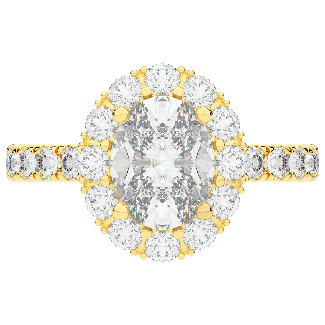 3.40CT.TW OVAL LAB DIAMOND HALO ENGAGEMENT RING - Nazarelle