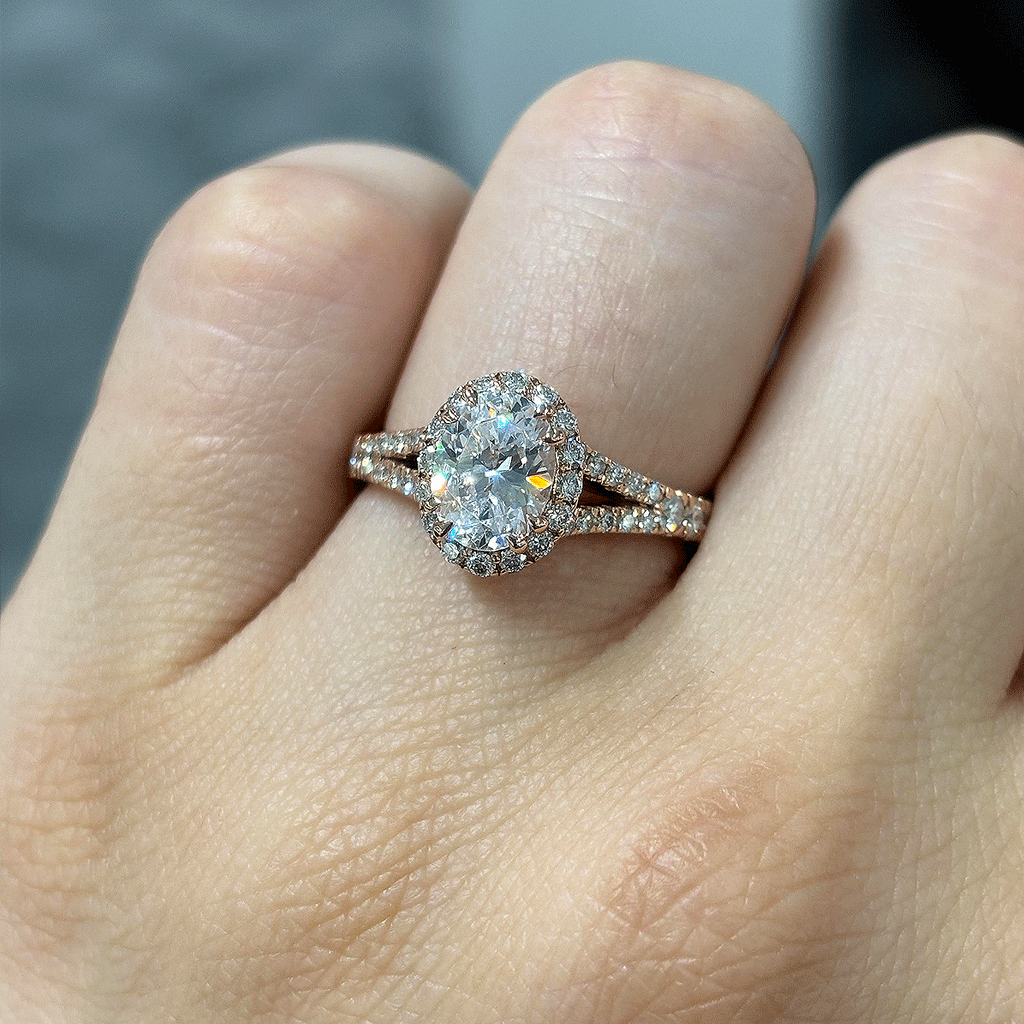 1.60CT.TW OVAL LAB DIAMOND ENGAGEMENT RING - Nazarelle