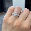 3.10CT.TW OVAL LAB DIAMOND HALO ENGAGEMENT RING - Nazarelle