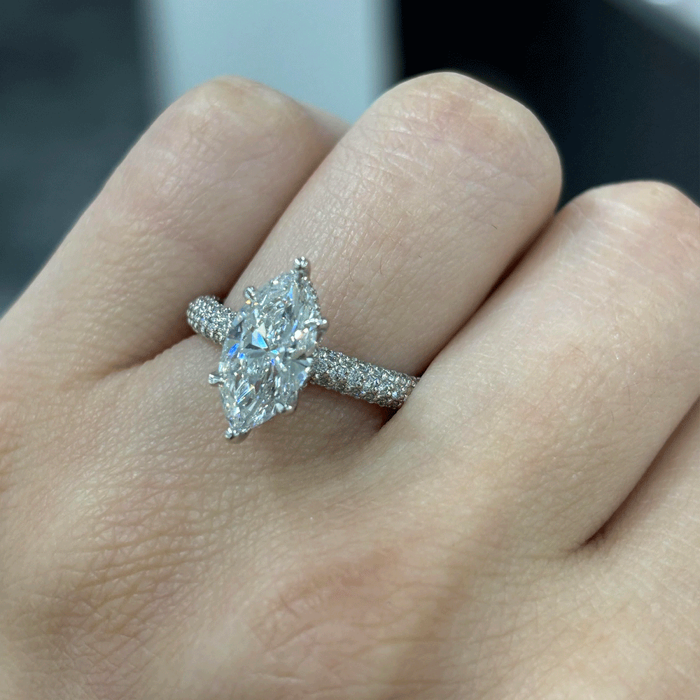 2.60CT.TW MARQUISE LAB DIAMOND ENGAGEMENT RING - Nazarelle