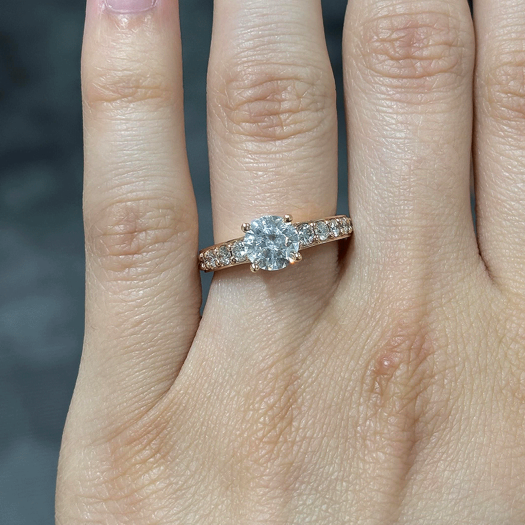 1.75CT.TW ROUND LAB DIAMOND SOLITAIRE ENGAGEMENT RING - Nazarelle