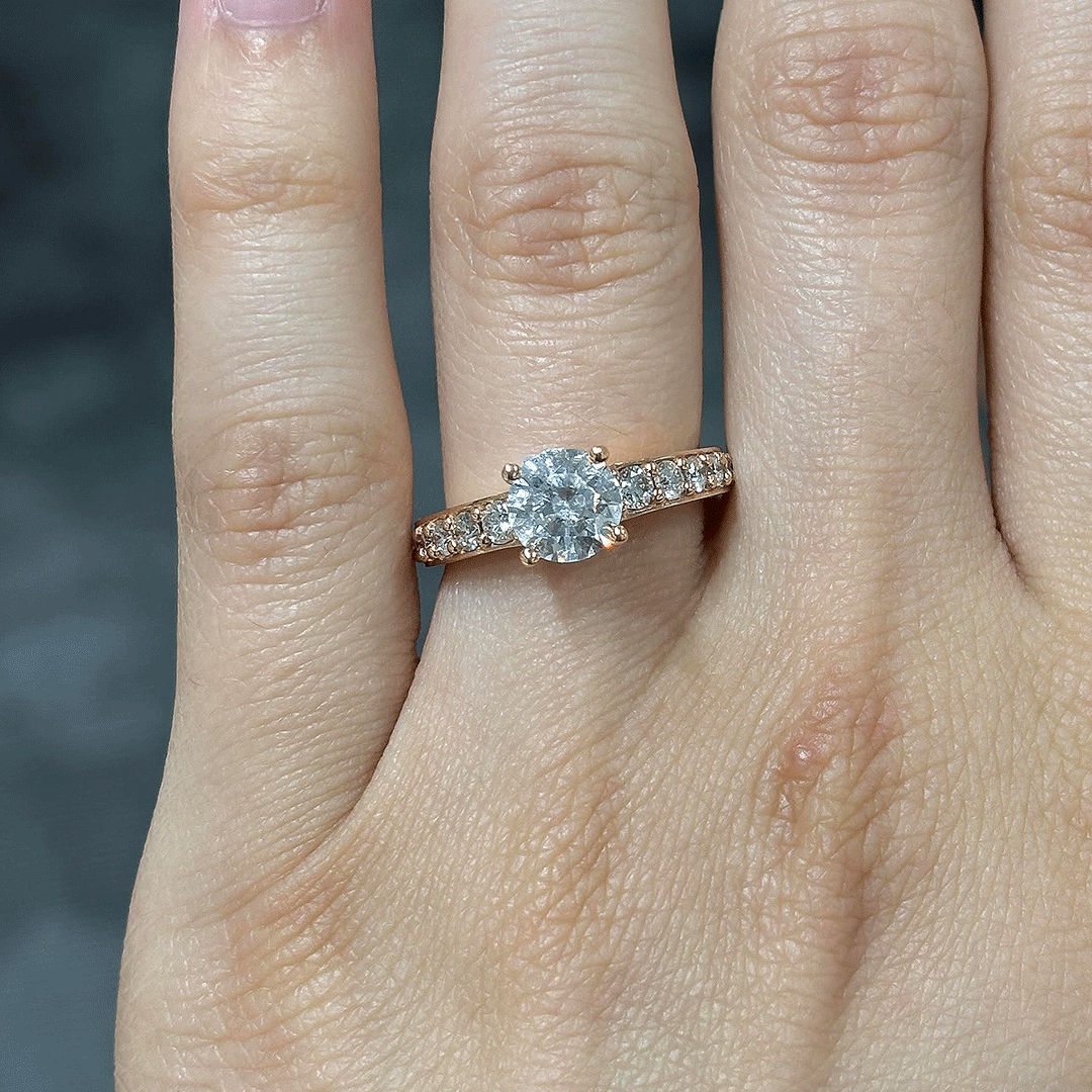 1.75CT.TW ROUND LAB DIAMOND SOLITAIRE ENGAGEMENT RING - Nazarelle