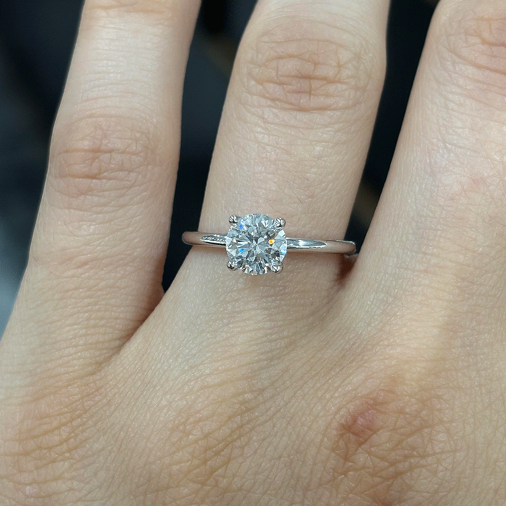 2.05CT.TW ROUND LAB DIAMOND SOLITAIRE ENGAGEMENT RING - Nazarelle