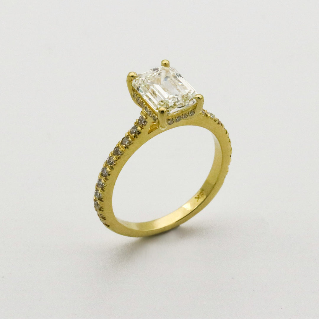 3 Carat Lab Grown Princess Cut Diamond Engagement Ring
